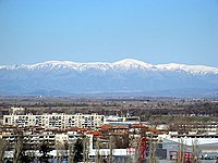 A view of Plovdiv with the Stara Planina Mountain in the background.