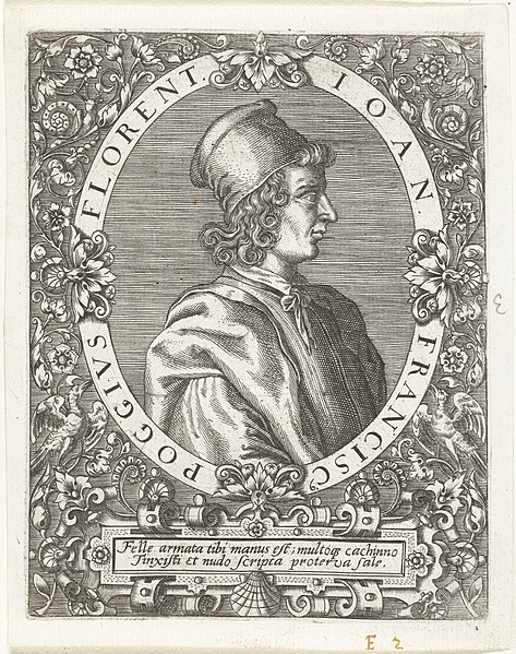 1597 engraving of Poggio Bracciolini