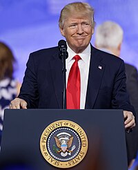 Some consider former US president Donald Trump to be a modern example of the madman strategy. President of the United States Donald J. Trump at CPAC 2017 February 24th 2017 by Michael Vadon 01.jpg