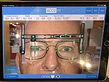 Pupillary distance measurement with iPad app Pupillary distance measurement with iPad app at OPSM, Brisbane.jpg