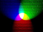 Red, green and blue lights, representing the three basic additive primary colors of the RGB color system, red, green, and blue. Pure yellow light is composed of equal amount of red and green light. RGB illumination.jpg