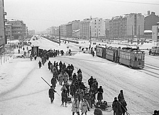 Moskovskij prospekt i Leningrad desember 1941.
