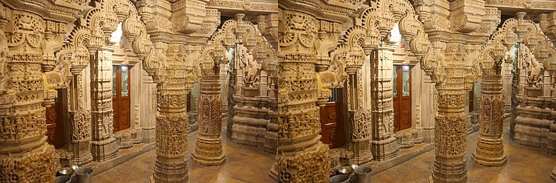 Carved interiors in a Jain temple