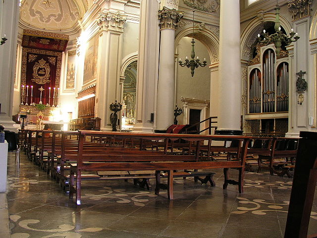 The 18th-century interior of the Cathedral of St. John the Baptist.