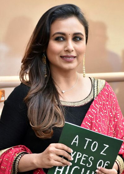 Mukerji promoting Hichki in 2018