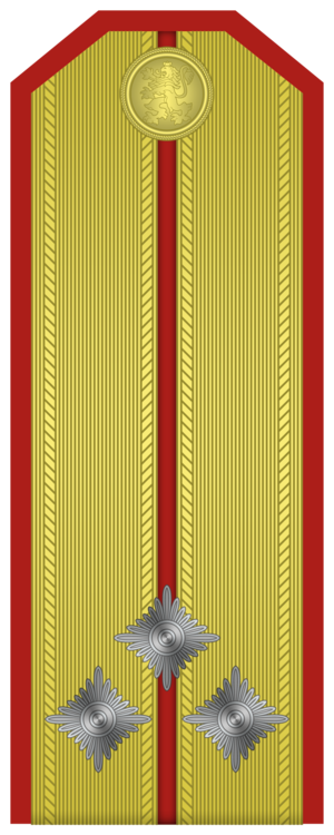 Rank insignia of Старши лейтенант of the Bulgarian Army.png