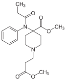 Struktur kimia dari remifentanil.