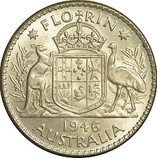 Reverse of King George VI Australian Florin 1946.jpg