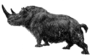 Totem des wikipédiens inscrits en 2005 représentant un rhinocéros laineux en noir et blanc