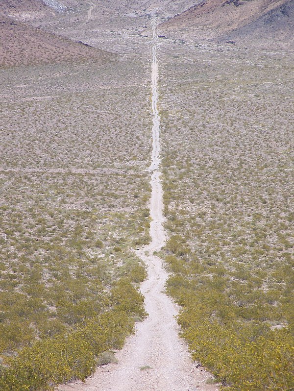 Road from Carrara, Nevada, towards the marble quarry in the background