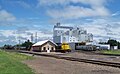 Trains and grain elevator in Rush City