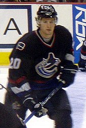 Kesler with the Canucks during the 2005-06 season, Kesler's first full season in the NHL Ryan Kesler 2005.jpg