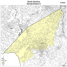 South Carolina State Senate District 3, covering parts of Anderson County