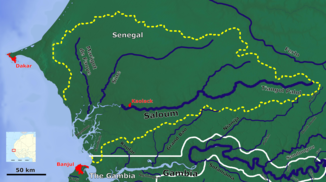 River system of the Saloum with the Sine