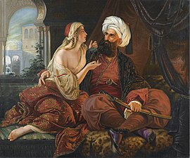Paul Emil Jacobs (1802–1866): The Pasha's Favourite (Ali Pasha and Kira Vassiliki), 1844.