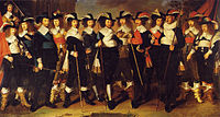 Nederlands: Officieren van de schutterij o.l.v. kolonel Harmanus Herbertsz. 1644.