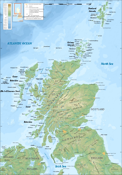 מפה טופוגרפית של סקוטלנד