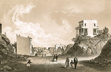 Second Avenue facing north from 42nd Street in 1861 Second Avenue Manhattan 1861.jpg