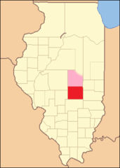 Shelby county from the time of its creation to 1829, including a large tract of unorganized territory temporarily attached to it, whose precise border was not defined.[3]
