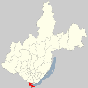 Distrito de Slyudyansky en el mapa