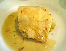 Smoked haddock (finnan haddie) with pease pudding and saffron Smoked haddock with pease pudding and saffron.jpg