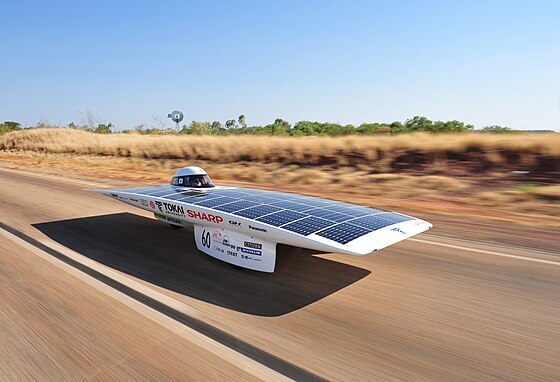 The winner of 2009 Global Green Challenge, "Tokai Challenger", Japan Tokai University Solar Car Team Solar Car Tokai Challenger.JPG