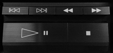 Playback controls on a CD player. Sony CDP-C700 Playback Controls.png