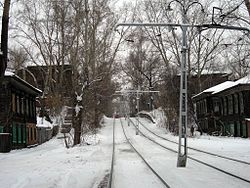 Трамвайные пути вдоль Советской улицы