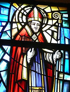 Stained glass - Saint Cerbonius of Populonia (cropped).jpg