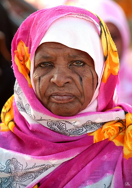 Sudanese woman with scarifications, by Okasha, 2013