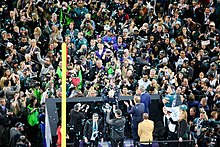 The Philadelphia Eagles are presented with the Vince Lombardi Trophy after winning Super Bowl LII on February 4, 2018 Super Bowl 402EF3AA.jpg