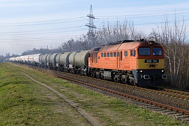 Tehervonat a Szeged–Békéscsaba-vasútvonalon