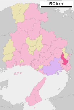 موقعیت Takarazuka در استان هیوگو