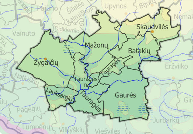 Таурагское районное самоуправление на карте