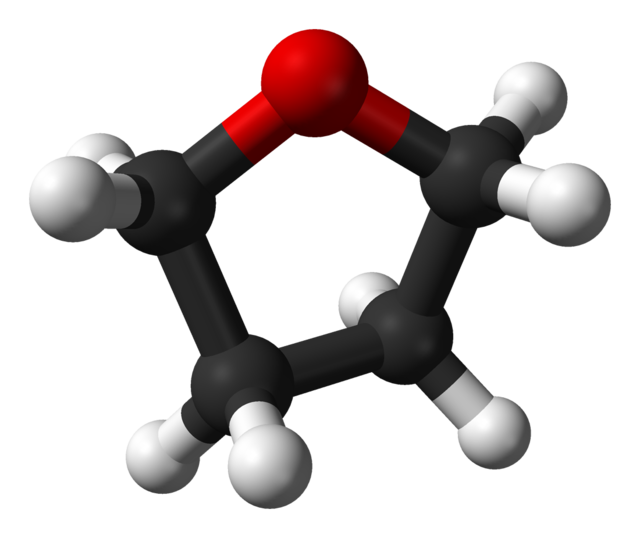 Ball and stick model of deuterated THF