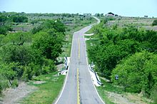 FM 218 outside Hamilton, Texas, a typical Texas farm-to-market road Texas-Road-FM218-8974b.jpg