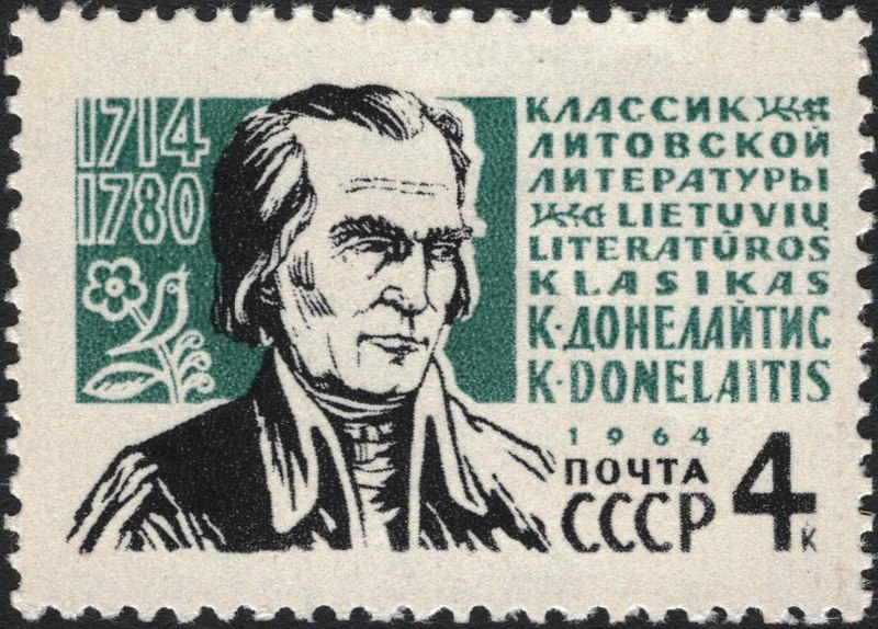 File:The Soviet Union 1964 CPA 2971 stamp (250th birth anniversary of Kristijonas Donelaitis (1714-1780), Prussian Lithuanian poet and Lutheran pastor. Portrait).jpg