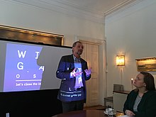 Ambassador Axel Wernhoff in 2018 The Swedish ambassador at Wikigap.jpg