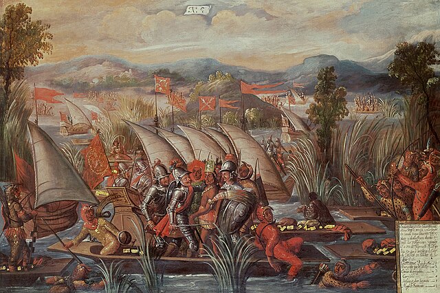 The Capture of Cuauhtemoc, 17th century, oil on canvas.