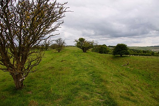 The embankment around Segsbury Castle - geograph.org.uk - 2485581