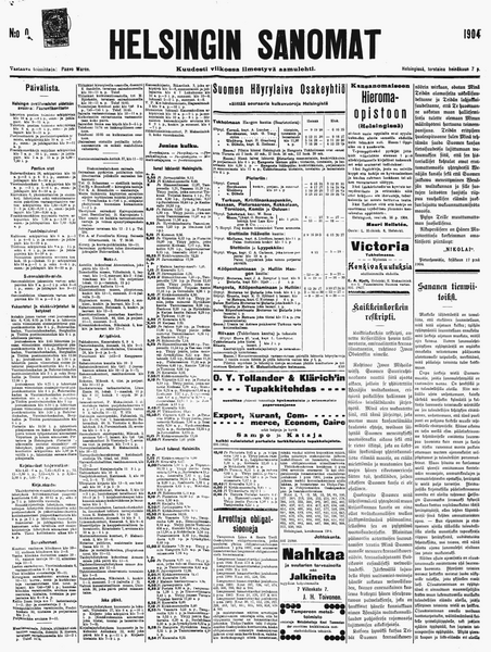 File:The front page of the Helsingin Sanomat for July 7, 1904 (2).png