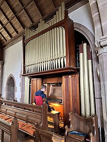 The organ on the south side of the chancel The organ, St Weonard's Church, Herefordshire.jpg