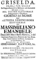 English: Torri - Griselda - title page of the libretto, Munich 1723