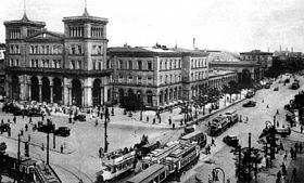 Spreewaldplatz with the Görlitz train station, 1928