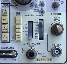Triggered sweep controls on a Tektronix 465 oscilloscope Triggered Sweep Controls on Tektronix 465 Oscilloscope.jpg