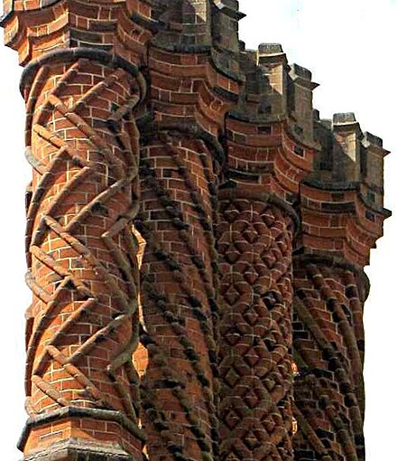 Brick chimneys at Hampton Court Palace