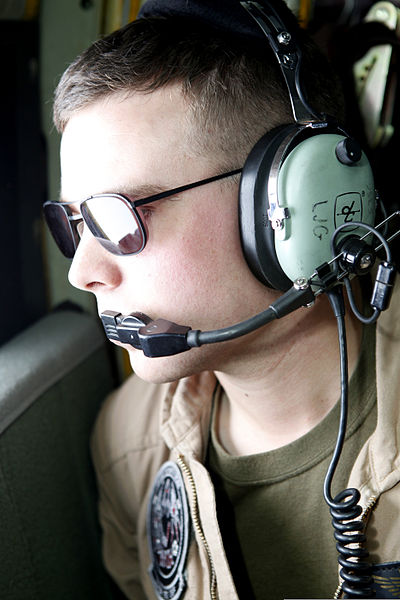 File:U.S. Marine Corps Cpl. Logan J. Gonzalez, a crewmaster with Marine Aerial Refueler Transport Squadron (VMGR) 252, looks out from a KC-130J Hercules aircraft during an aerial refueling mission over Helmand 130510-M-BU728-028.jpg