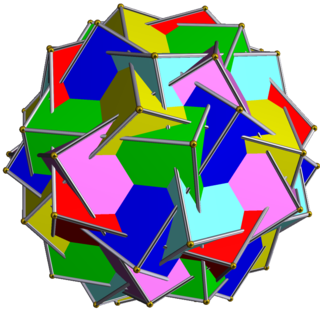 Compound of six pentagonal prisms Polyhedral compound