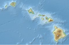 Mapa konturowa Hawajów, na dole po prawej znajduje się punkt z opisem „Hawaiʻi”