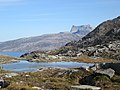 Up on the peaks you can see across the fjords but not the fjords Lille Malene hike near Nuuk Greenland.jpg